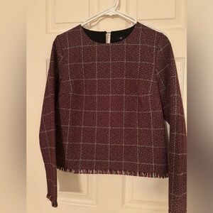 GENEVA FRINGE TOP-AUBURN TWEED